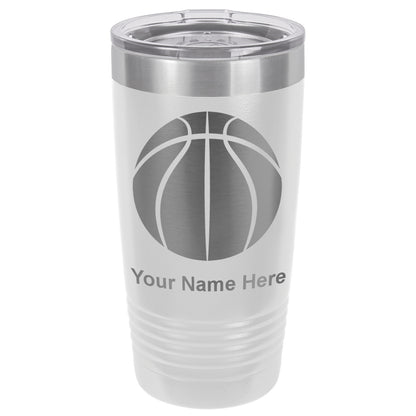 20oz Vacuum Insulated Tumbler Mug, Basketball Ball, Personalized Engraving Included
