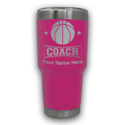 LaserGram 30oz Tumbler Mug, Basketball Coach, Personalized Engraving Included