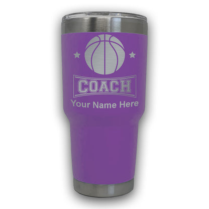 LaserGram 30oz Tumbler Mug, Basketball Coach, Personalized Engraving Included