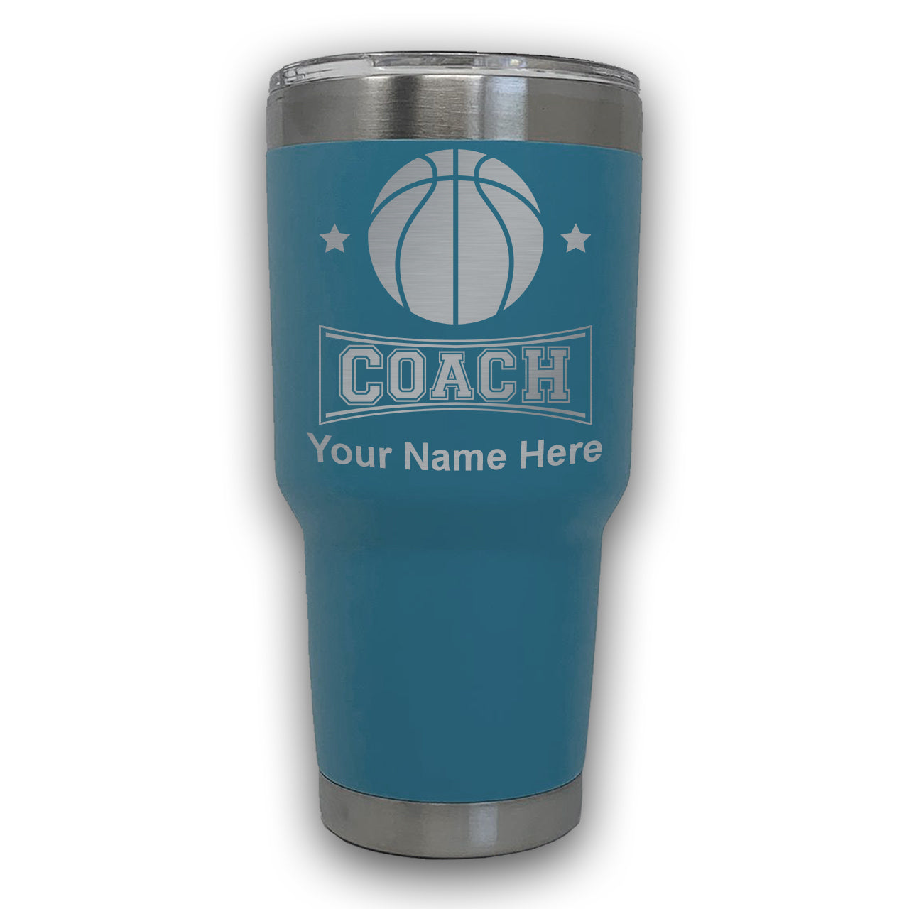 LaserGram 30oz Tumbler Mug, Basketball Coach, Personalized Engraving Included