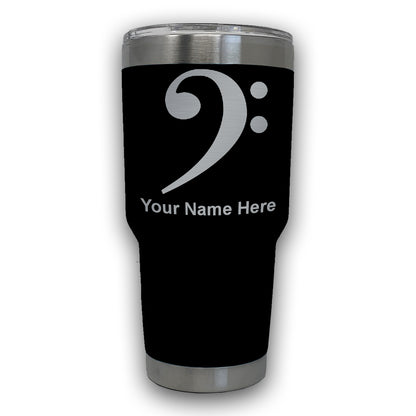 LaserGram 30oz Tumbler Mug, Bass Clef, Personalized Engraving Included