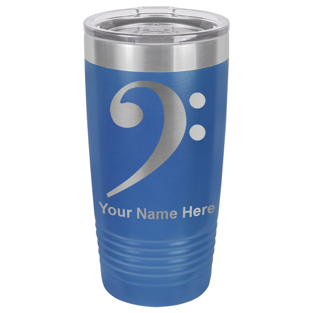 20oz Vacuum Insulated Tumbler Mug, Bass Clef, Personalized Engraving Included