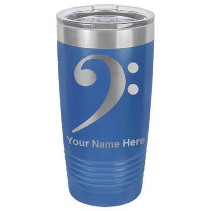 20oz Vacuum Insulated Tumbler Mug, Bass Clef, Personalized Engraving Included