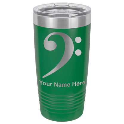 20oz Vacuum Insulated Tumbler Mug, Bass Clef, Personalized Engraving Included