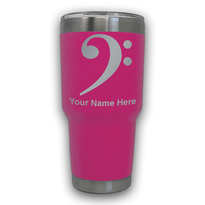 LaserGram 30oz Tumbler Mug, Bass Clef, Personalized Engraving Included