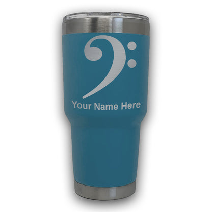 LaserGram 30oz Tumbler Mug, Bass Clef, Personalized Engraving Included