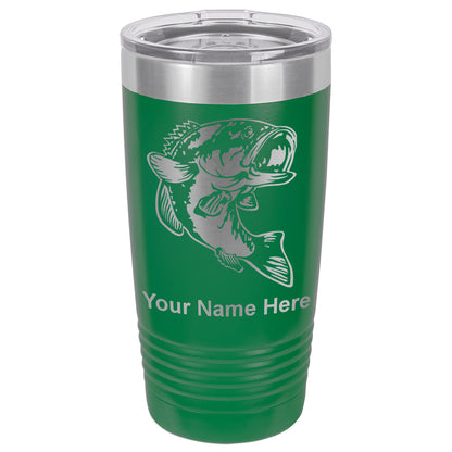 20oz Vacuum Insulated Tumbler Mug, Bass Fish, Personalized Engraving Included