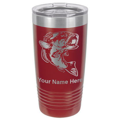 20oz Vacuum Insulated Tumbler Mug, Bass Fish, Personalized Engraving Included