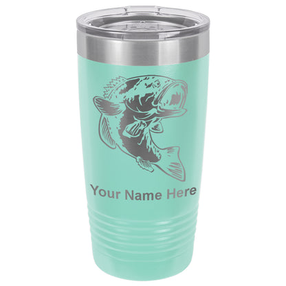 20oz Vacuum Insulated Tumbler Mug, Bass Fish, Personalized Engraving Included