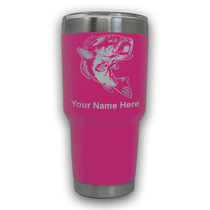 LaserGram 30oz Tumbler Mug, Bass Fish, Personalized Engraving Included
