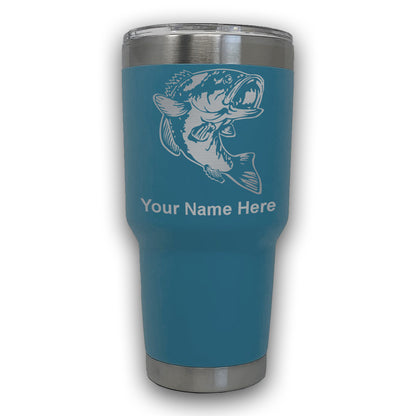 LaserGram 30oz Tumbler Mug, Bass Fish, Personalized Engraving Included