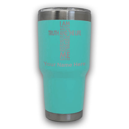 LaserGram 30oz Tumbler Mug, Bible Verse John 14-6, Personalized Engraving Included