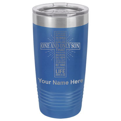 20oz Vacuum Insulated Tumbler Mug, Bible Verse John 3-16, Personalized Engraving Included