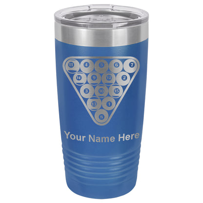 20oz Vacuum Insulated Tumbler Mug, Billiard Balls, Personalized Engraving Included