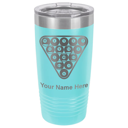 20oz Vacuum Insulated Tumbler Mug, Billiard Balls, Personalized Engraving Included