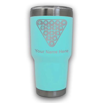 LaserGram 30oz Tumbler Mug, Billiard Balls, Personalized Engraving Included