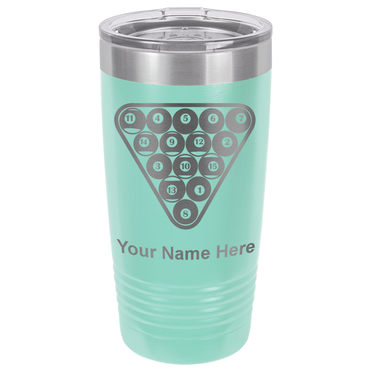 20oz Vacuum Insulated Tumbler Mug, Billiard Balls, Personalized Engraving Included