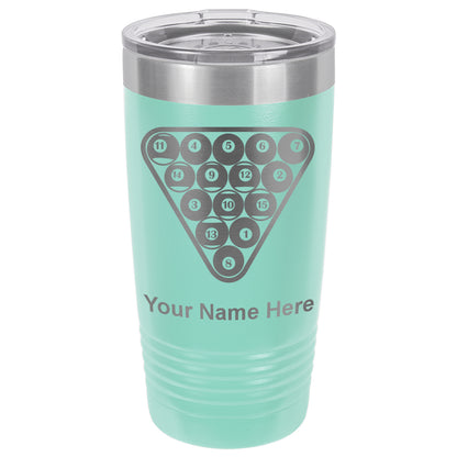 20oz Vacuum Insulated Tumbler Mug, Billiard Balls, Personalized Engraving Included