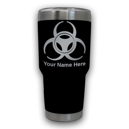 LaserGram 30oz Tumbler Mug, Biohazard Symbol, Personalized Engraving Included