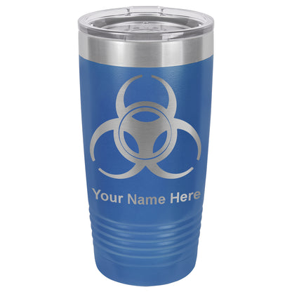 20oz Vacuum Insulated Tumbler Mug, Biohazard Symbol, Personalized Engraving Included