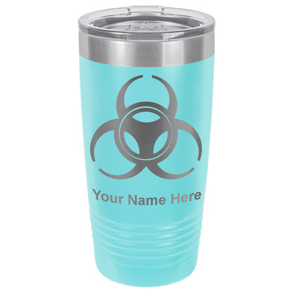 20oz Vacuum Insulated Tumbler Mug, Biohazard Symbol, Personalized Engraving Included
