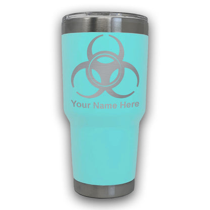 LaserGram 30oz Tumbler Mug, Biohazard Symbol, Personalized Engraving Included