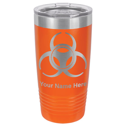 20oz Vacuum Insulated Tumbler Mug, Biohazard Symbol, Personalized Engraving Included