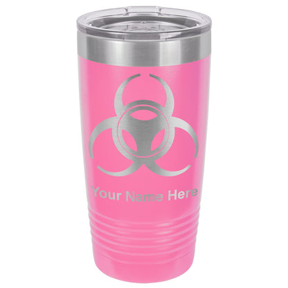 20oz Vacuum Insulated Tumbler Mug, Biohazard Symbol, Personalized Engraving Included