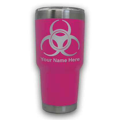 LaserGram 30oz Tumbler Mug, Biohazard Symbol, Personalized Engraving Included