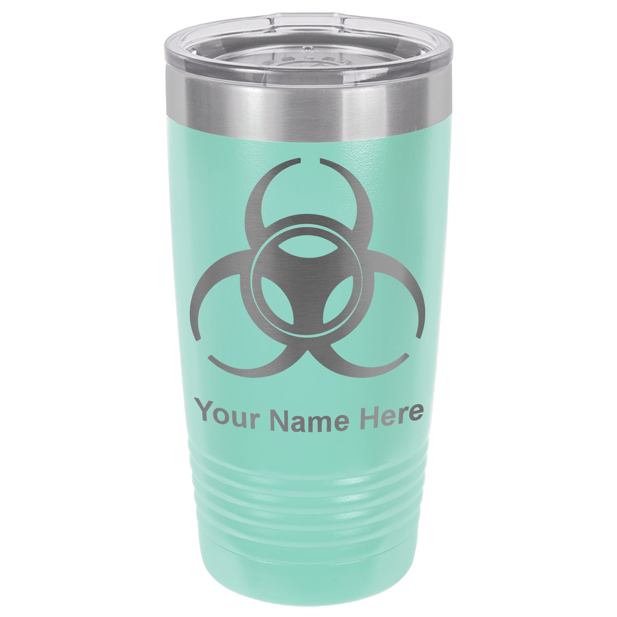 20oz Vacuum Insulated Tumbler Mug, Biohazard Symbol, Personalized Engraving Included