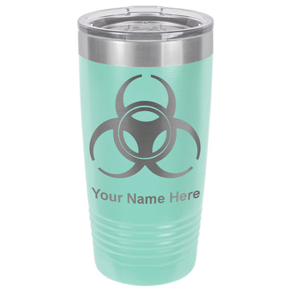 20oz Vacuum Insulated Tumbler Mug, Biohazard Symbol, Personalized Engraving Included