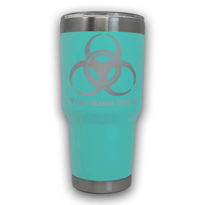 LaserGram 30oz Tumbler Mug, Biohazard Symbol, Personalized Engraving Included