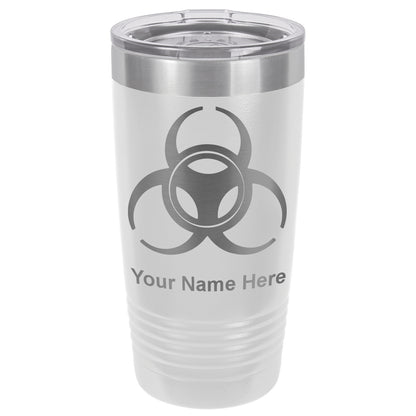 20oz Vacuum Insulated Tumbler Mug, Biohazard Symbol, Personalized Engraving Included