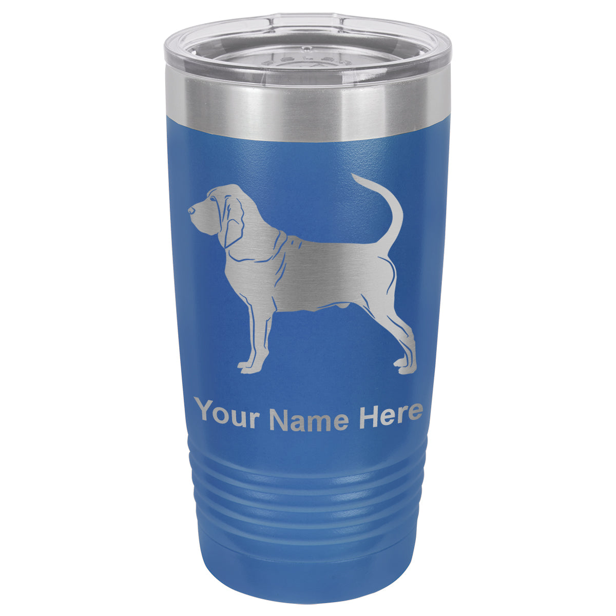 20oz Vacuum Insulated Tumbler Mug, Bloodhound Dog, Personalized Engraving Included