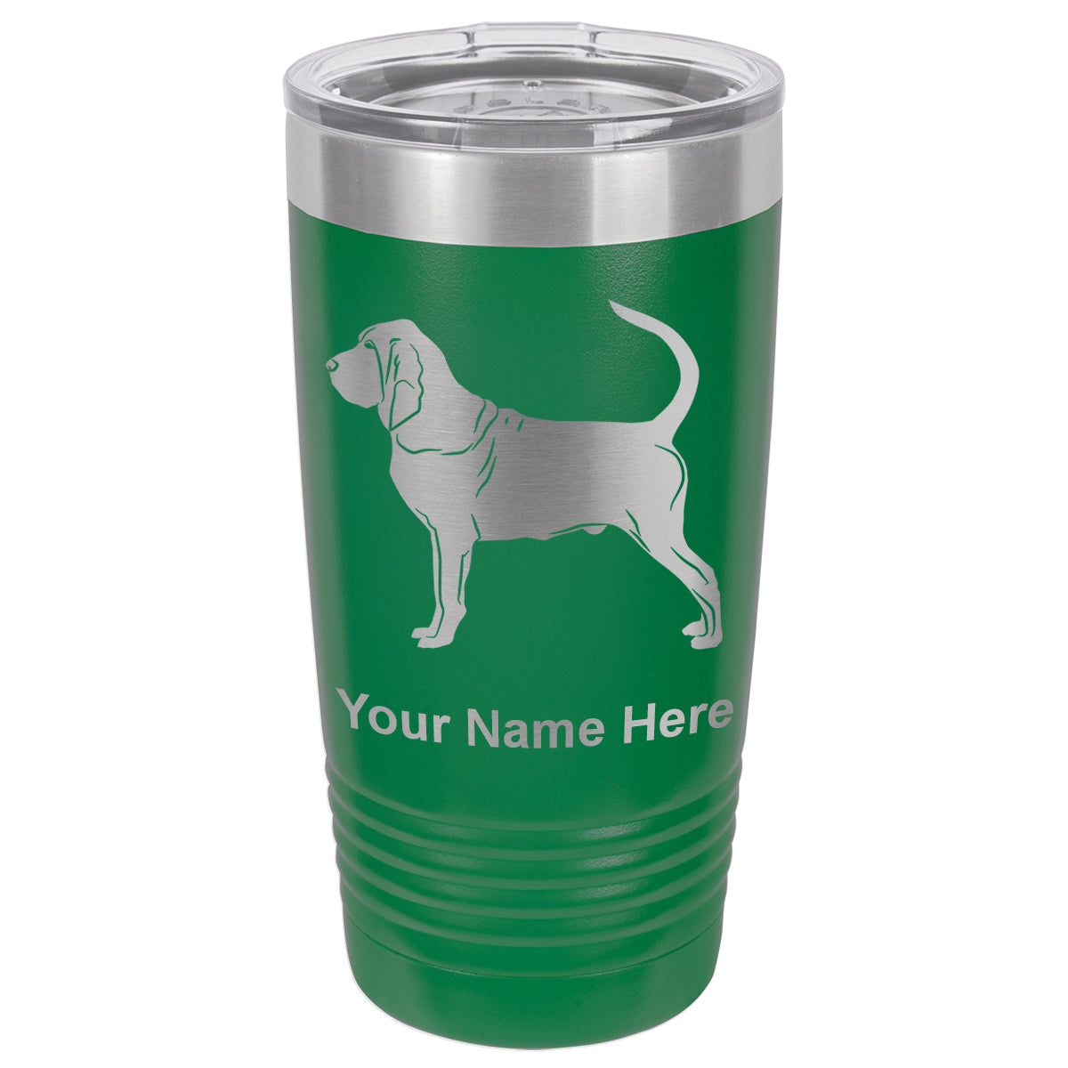 20oz Vacuum Insulated Tumbler Mug, Bloodhound Dog, Personalized Engraving Included