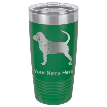 20oz Vacuum Insulated Tumbler Mug, Bloodhound Dog, Personalized Engraving Included
