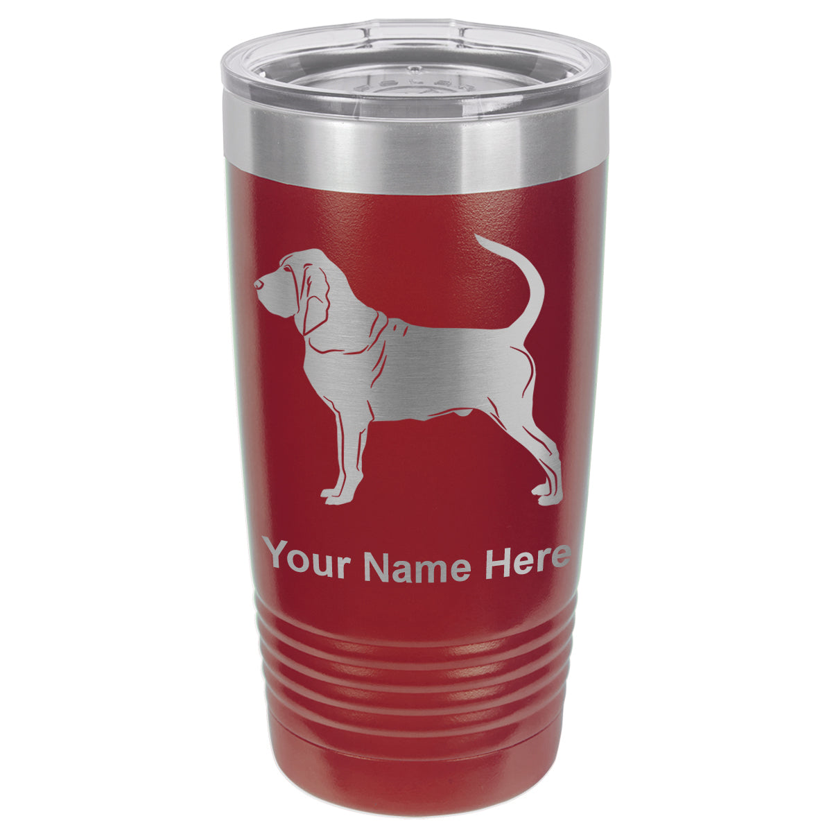 20oz Vacuum Insulated Tumbler Mug, Bloodhound Dog, Personalized Engraving Included