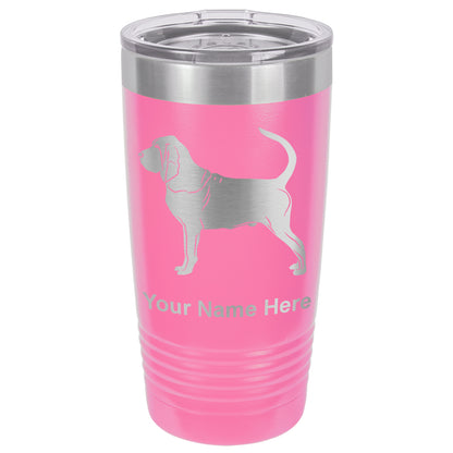 20oz Vacuum Insulated Tumbler Mug, Bloodhound Dog, Personalized Engraving Included
