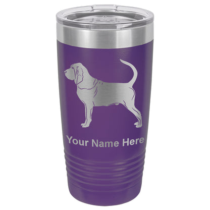 20oz Vacuum Insulated Tumbler Mug, Bloodhound Dog, Personalized Engraving Included