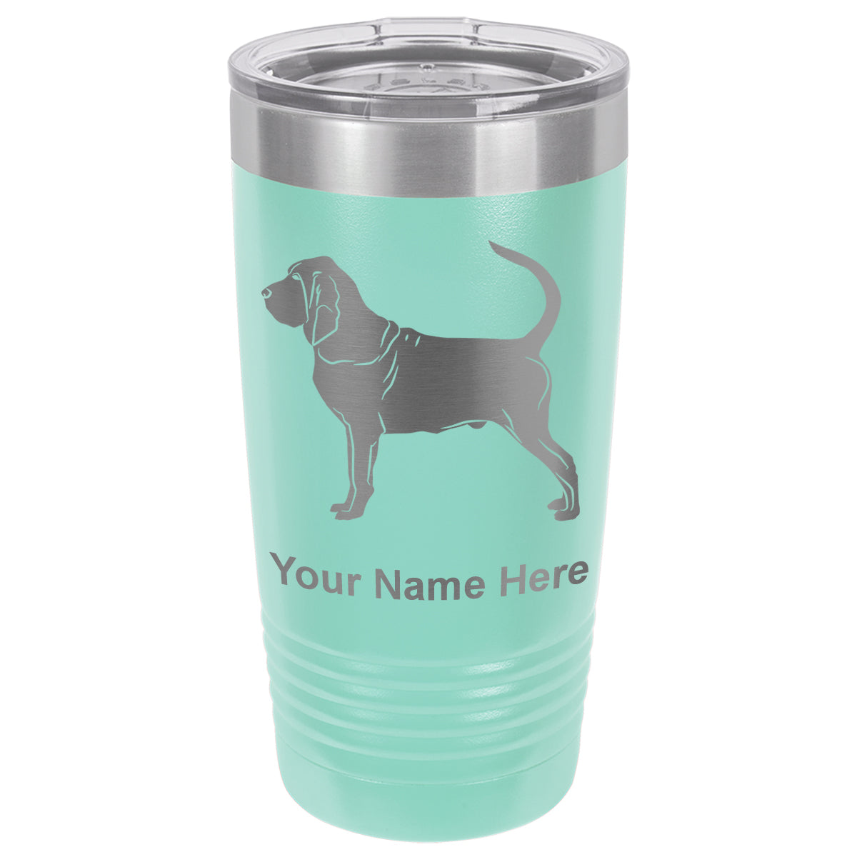 20oz Vacuum Insulated Tumbler Mug, Bloodhound Dog, Personalized Engraving Included