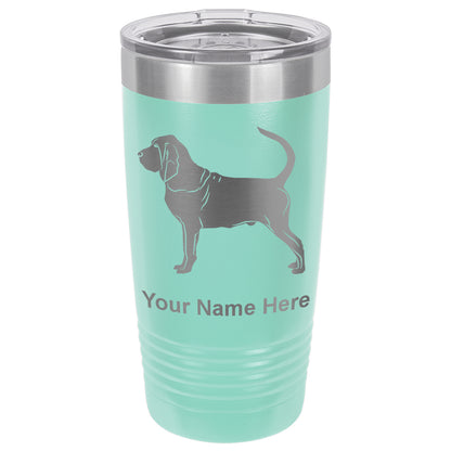 20oz Vacuum Insulated Tumbler Mug, Bloodhound Dog, Personalized Engraving Included