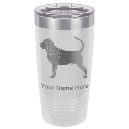 20oz Vacuum Insulated Tumbler Mug, Bloodhound Dog, Personalized Engraving Included