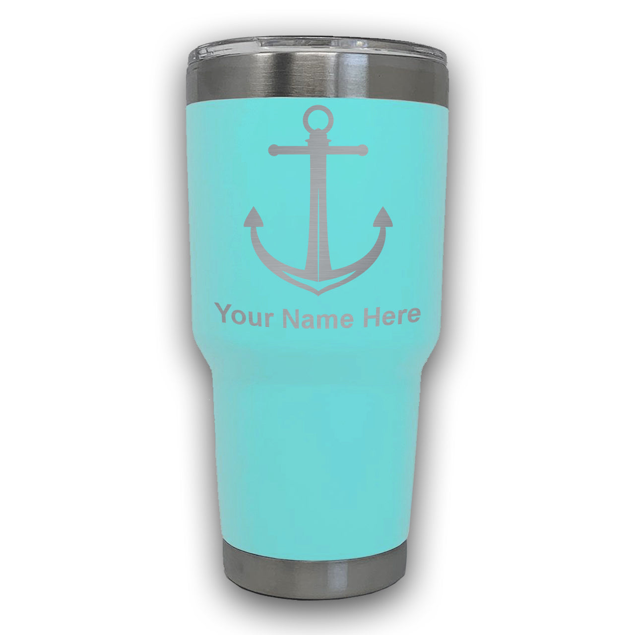 LaserGram 30oz Tumbler Mug, Boat Anchor, Personalized Engraving Included
