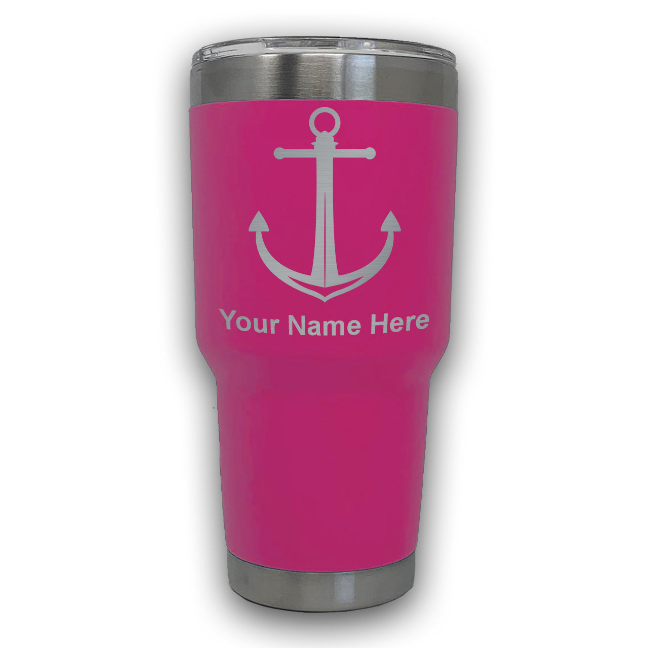 LaserGram 30oz Tumbler Mug, Boat Anchor, Personalized Engraving Included
