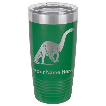 20oz Vacuum Insulated Tumbler Mug, Brontosaurus Dinosaur, Personalized Engraving Included