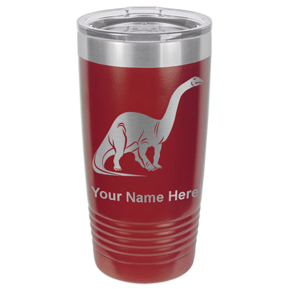 20oz Vacuum Insulated Tumbler Mug, Brontosaurus Dinosaur, Personalized Engraving Included