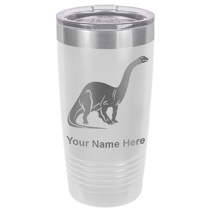 20oz Vacuum Insulated Tumbler Mug, Brontosaurus Dinosaur, Personalized Engraving Included
