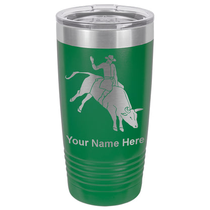 20oz Vacuum Insulated Tumbler Mug, Bull Rider Cowboy, Personalized Engraving Included
