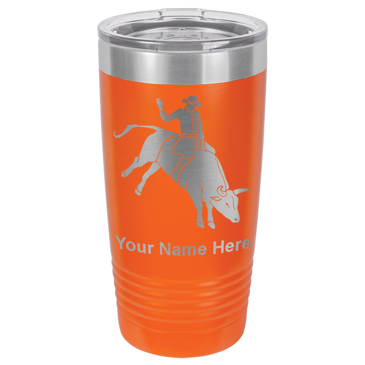 20oz Vacuum Insulated Tumbler Mug, Bull Rider Cowboy, Personalized Engraving Included