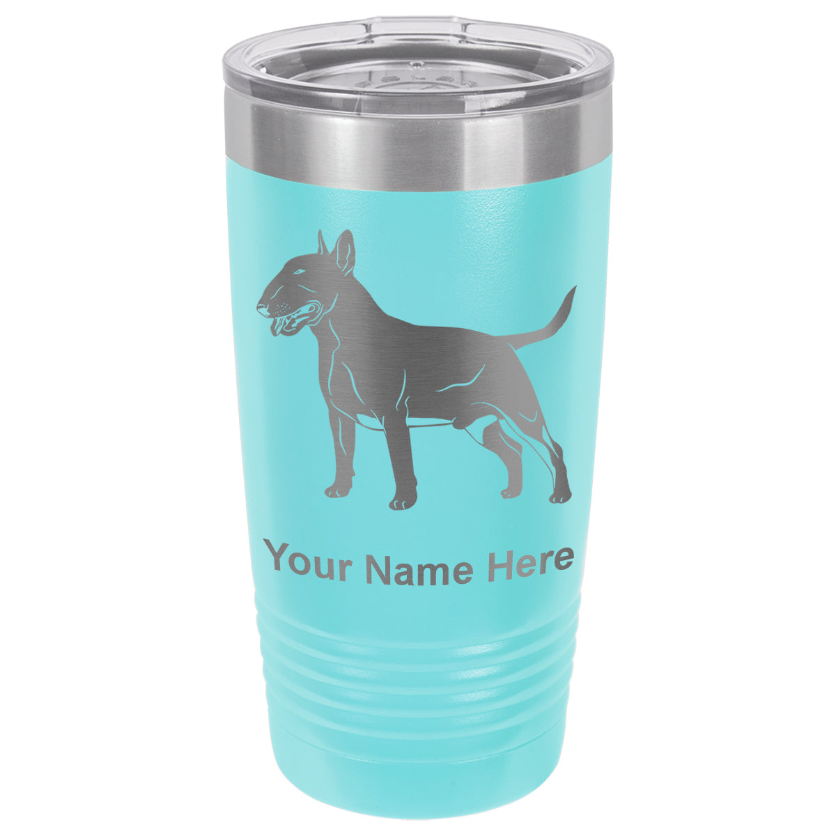 20oz Vacuum Insulated Tumbler Mug, Bull Terrier Dog, Personalized Engraving Included